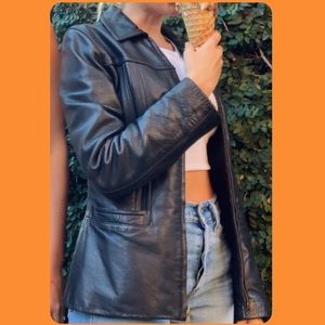 Vintage 90s leather jacket guess size M